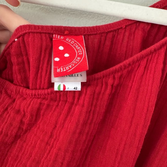 Red Carter Julia One Shoulder Gauze Maxi Dress Cover Up - Picture 7 of 9